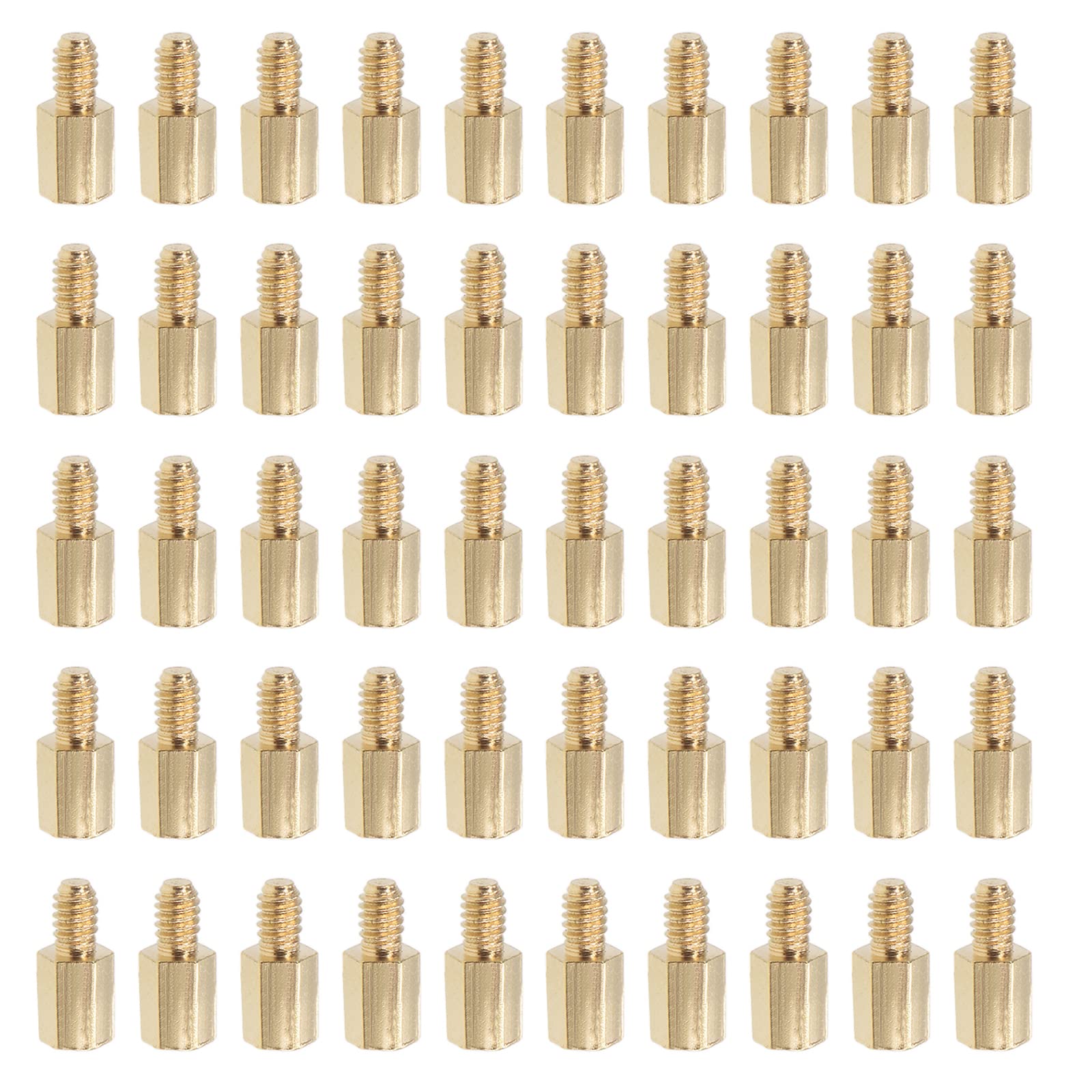 YOKIVE 50 Pcs M2 Standoff Screws, Brass Hex PCB Standoffs, Keep Height Consistent, Great for Motherboard (Gold Tone, 4mm+3mm)
