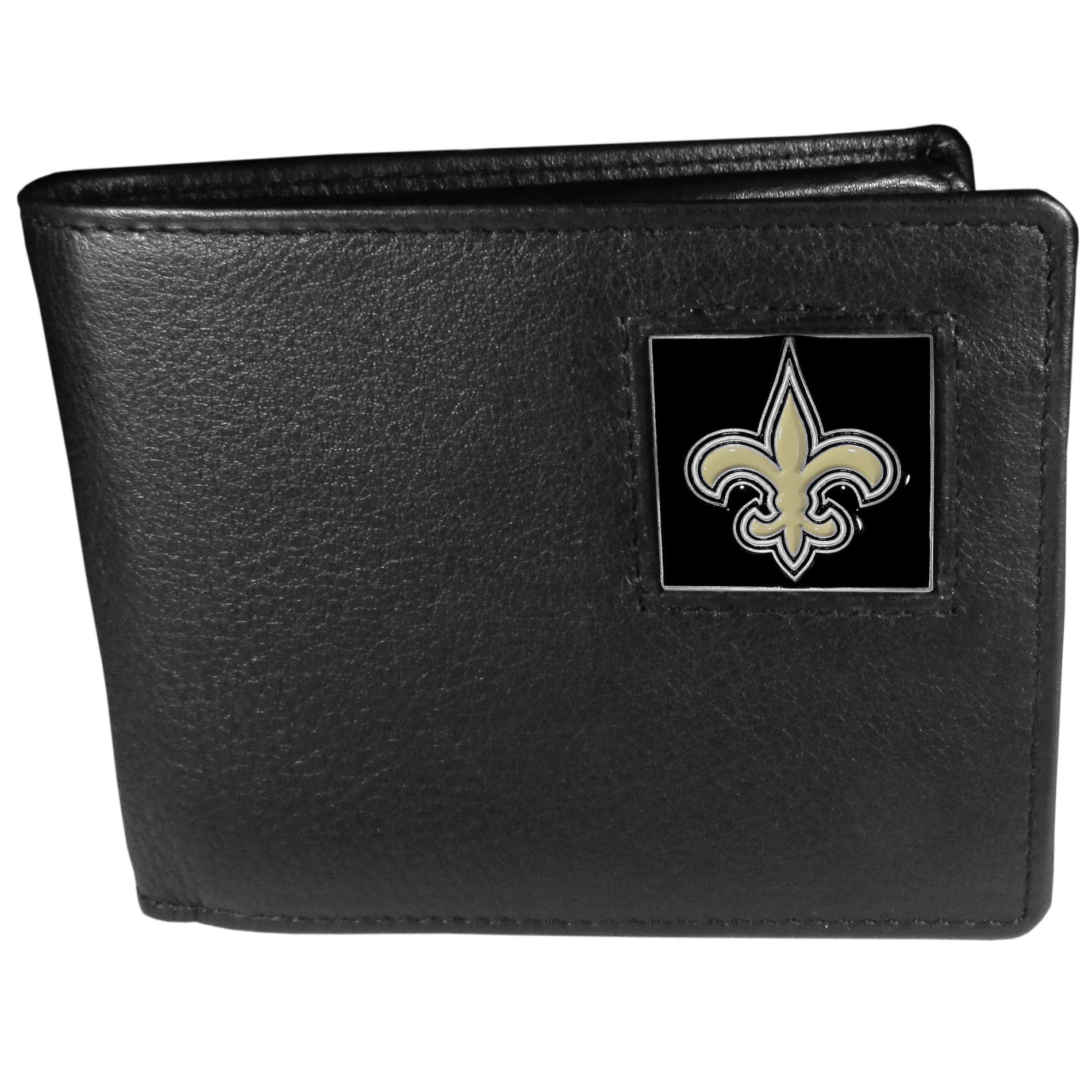 Siskiyou NFL Sports Mens New Orleans Saints Leather Bi-fold Wallet One Size Black — image 1