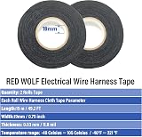 RED WOLF Wire Harness Tape 3/4in x 50ft 2 Pack Anti Squeak Heat Resistant view 7