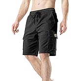 CARTBIKE Men's Cargo Shorts Cotton Drawstring Summer Stretch Relaxed Fit with 6 Pockets Mens Work Short