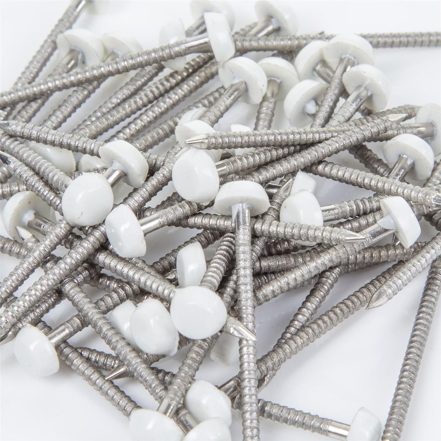 50x Steel 30mm Poly Topped Cladding Pins Roofing/UPVC/Window/Soffit