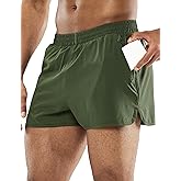 MIER Men's 3 Inches Quick Dry Running Shorts Liner Lightweight Water Resistant Athletic Workout Lined Shorts