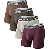 Duochic Men’s Underwear Boxer Briefs 4-Pack Breathable and Soft with Moisture-Wicking and Supportive Pouch