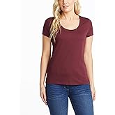 Nautica Womens Easy Comfort Scoop Neck Supersoft 100% Cotton Solid T-Shirt