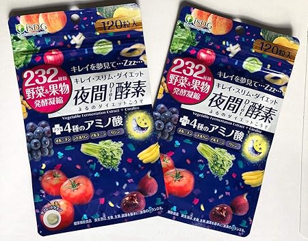 Amazon Isdg 医食同源ドットコム 夜間 Diet 酵素 サプリメント 232種類 野菜 果物 発酵凝縮 アミノ酸 4種 310mg 1粒 3個 医食同源ドットコム マルチ酵素