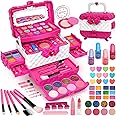 Flybay Kids Makeup Kit for Girls, Washable Girls Makeup Kit Kids Toys, Children Princess Pretend Play Make Up Set for Girl, C