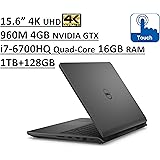 Dell Inspiron 7000 i7559 15.6" UHD (3840x2160) 4K TouchScreen Gaming Laptop: Intel Quad-Core i7-6700HQ | 16GB RAM | NVIDIA GTX 960M 4GB | 1TB + 128GB SSD | Backlit Keyboard | Windows 10 - Grey