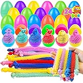 Amazon.com: Pinkiwine 24 Pack Plastic Prefilled Easter Eggs with Easter ...