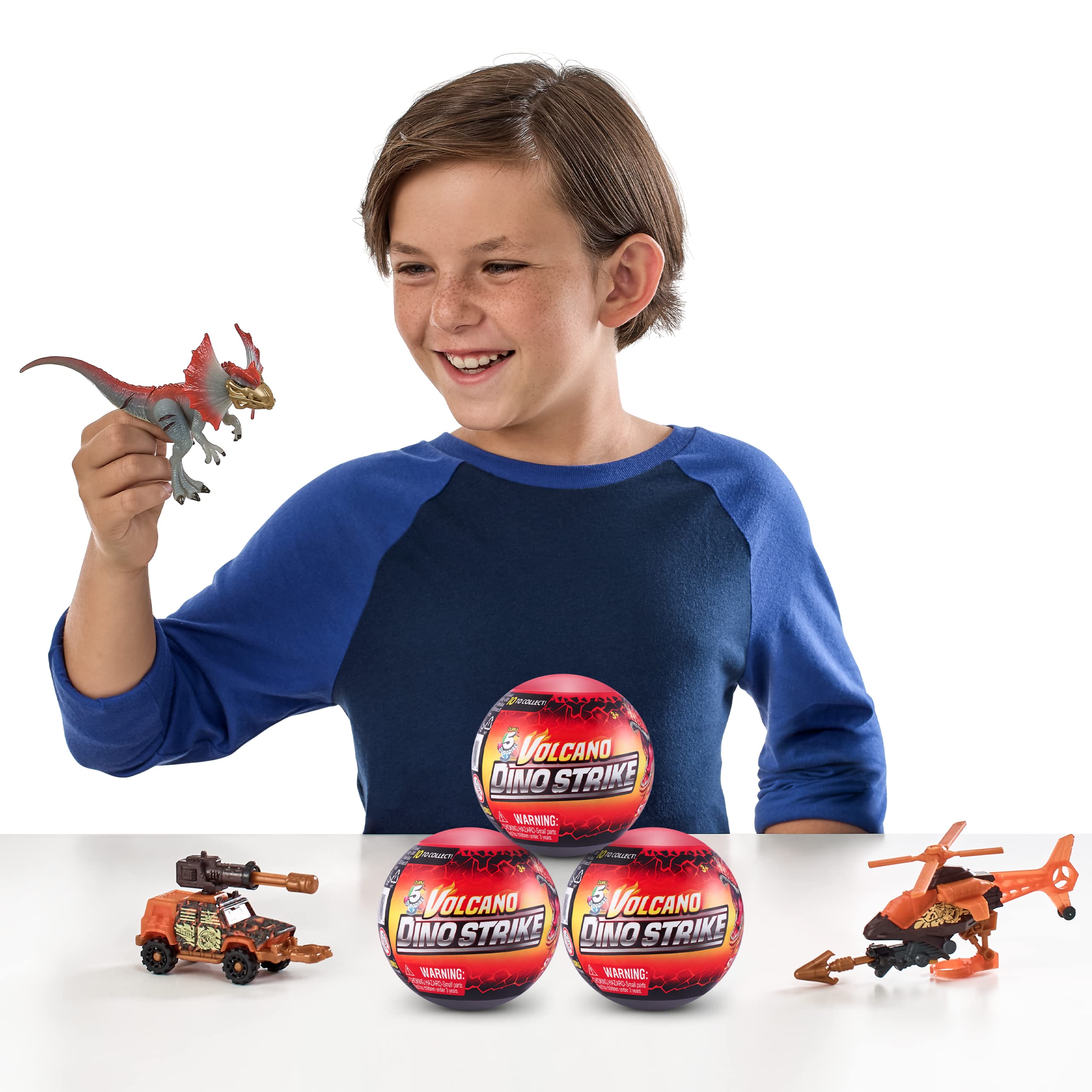 5 Surprise Dino Strike Series 4 (5 Pack) by ZURU Amazon Exclusive Mystery Collectible Mini Dinosaur Toys Fossils Capsules for Boys and Kids (5 Pack), Multi-Color, 77243