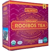 My Red Tea Organic Rooibos Tea Bags - 80 Count - South African Red Bush Tea - USDA Organic, Caffeine Free, Single Origin &amp; Sustainably Farmed - 200g