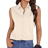 COUXILY Wrinkle-Free & Non-Iron Women's Sleeveless Button Down Shirts Blouses with Mulberry Silk Tank Casual Work Tops