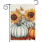 Fall Pumpkin Garden Flag 12x18 Inch Double Sided Thanksgiving Leaves Sunflower Yard Outdoor Flag House Holiday Outside Decoration