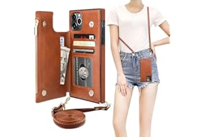 Bocasal Crossbody Wallet Case for iPhone 11 Pro Max with Card Holder,Zipper Card Slot Protector Shockproof Purse Cover with Removable Cross Body Strap 6.5 Inch(Brown)