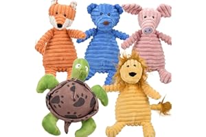 LECHONG 5Pack Dog Squeaky Plush Toys Puppy Toys Assortment Value Bundle Dog Toy for Puppies Bulk Large Dog Teething Toys Pet Chew Toys