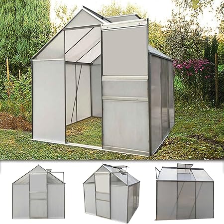 Gwh01 Alu Gewachshaus 5 7m Gartenhaus Tomaten Treibhaus Fruhbeet Garten Pflanzenhaus Amazon De Garten