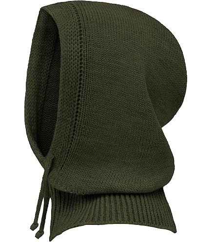 2-in-1 Hooded Scarf Knitted Beanie Cap Windproof Neck Warmer Women main image 3