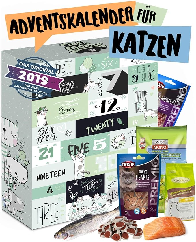 Boxiland Adventskalender für Katzen mit 24 delikaten Snacks I Geschenkset mit ausgefallenen