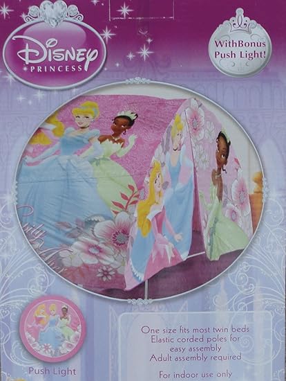 Amazon Com Disney Princess Bed Tent With Pushlight Toys Games
