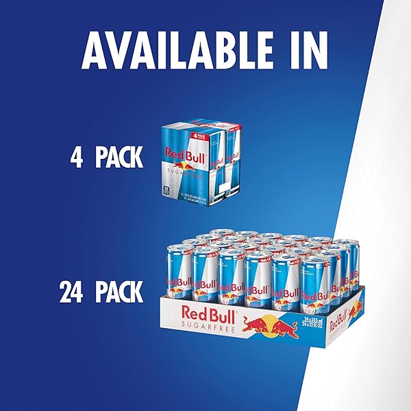 RED BULL SUGAR FREE ENERGY DRINK WITH 114MG CAFFEINE PLUS TAURINE & B VITAMINS, 12 FL OZ, PACK OF 24 CANS