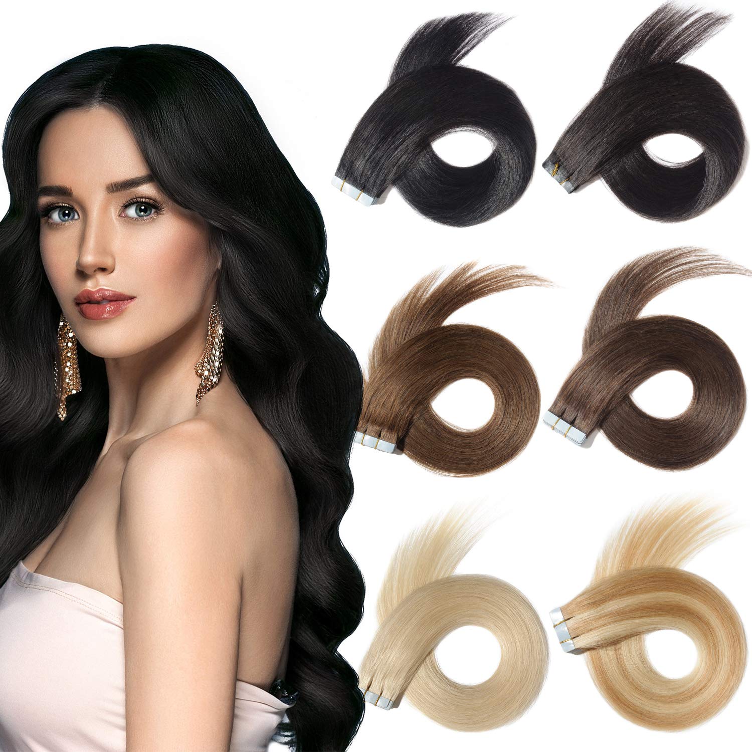 HAIRREAL Tape in Hair Extensions Remy Human Hair Seamless