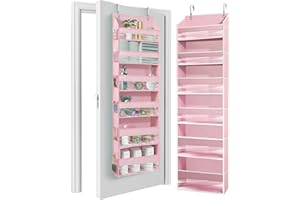 HOMELUX THEORY UPGRADED 6 Tiers Over The Door Organizer Hanging - 100D EXTRA THICK & 50lbs HUGE CAPACITY, 12 Side Mesh Pocket