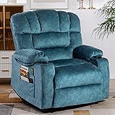 YI DANICA Recliner Chair Modern Ergonomic Lounge Single Sofa Seat Living Room Gravity Recliners Foam Filling 2 Cup Holders & 
