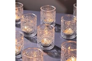 MATAHUM 36pcs Votive Candle Holders, Clear Tea Light Candle Holder Glass for Wedding Table Centerpiece, Candle Holders for Table, Votive Candles Bulk for Party Dinner Home Decor