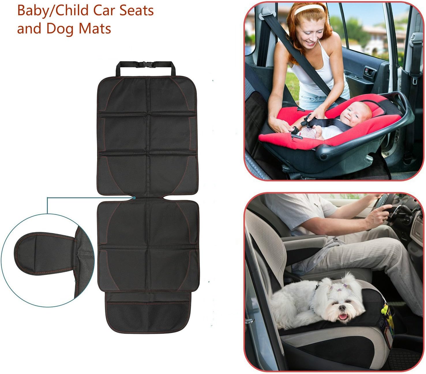 Baby Car Seat Protector+Seat Back Organiser Set for Child with iPad and Tablet Holder Cozywind Auto Seat Protector Kick Mat Car Back Seat Organisers Kids with 5 Pockets Storage - Image 5