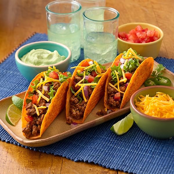 OLD EL PASO BOLD TACO DINNER KIT WITH NACHO CHEESE FLAVORED STAND ‘N STUFF TACO SHELLS, TACO SAUCE, AND SEASONING MIX, 10 CT, 9.5 OZ