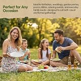 Signature Packaging 9 inch Round Paper Plates Bagasse 125Pack Eco Friendly view 6