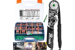 JRready Deutsch DT Connector Kit, 2 3 4 6 8 12 Pin IP68 Waterproof Automotive Electrical Connectors with Deutsch Crimping Tool 12-22AWG, Ratchet Crimper & Terminal Removal Tools (DW5009-02)