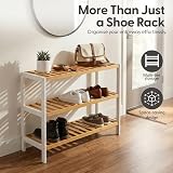 KEPLIN 3 Tier Bamboo Shoe Rack Small Space Easy Assembly 9 Pairs 55x70x25cm view 4