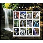 USPS Waterfalls (Sheet of 12) Forever Postage Stamps US Postal First Class Nature Rock River Park Party Announcement Celebration Anniversary Wedding 2023 Scott #5800