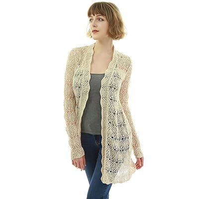 Women's Open Stitch Crochet Lace Cardigan by Nigeria Ubuy