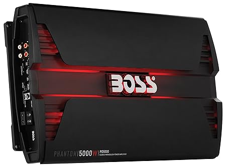 BOSS AUDIO PD5000 Phantom 5000-Watt, 1, 2, 4 Ohm Stable Class D Monoblock Car Amplifier with Remote Subwoofer Control