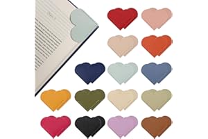 Yuoyar 30Pcs Leather Heart Book Marks for Reading Women - Cute Bookmarks for Book Lovers - Unique Gifts for Women