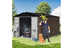 Evedy 10x8 FT Sheds & Outdoor Storage 8x10 Outdoor Storage Shed, Large Metal Tool Sheds with Window,Lockable Door,Updated Frame Structure, Garden Shed for Backyard Garden Patio Lawn