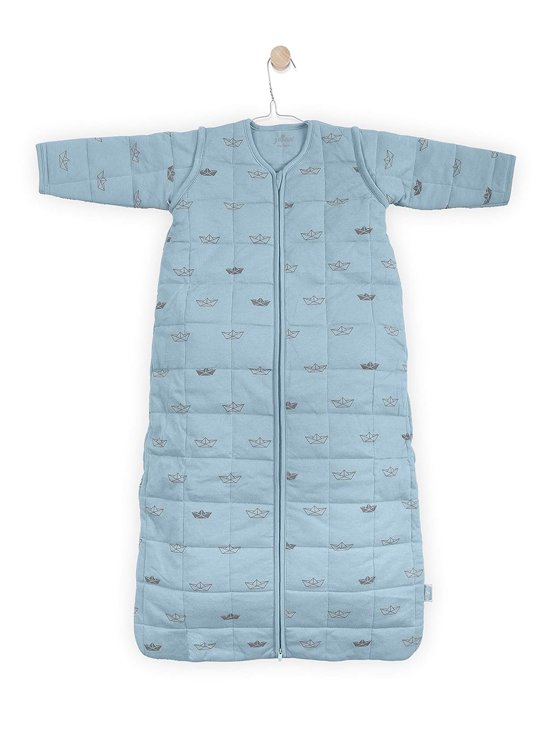 Jollein Schlafsack 4Jahreszeiten"Little Boats" stone green 70cm Ganzjahres Schlafsack für