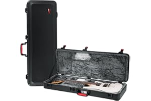 Gator Cases Molded Flight Case for Electric Guitar with Internal LED Lighting and TSA Approved Locking Latch, (GTSA-GTRELEC-LED)