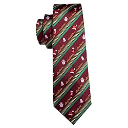 Barry.Wang Mens Christmas Tie Set Maroon Green