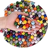240PCS 16mm Natual Wooden Colorful Round Beads for Craft,Wood Spacer Loose Colored Beads f for DIY Room Decoration, Family Gatherings, Holiday Decorations (240PCS 24COLOR)