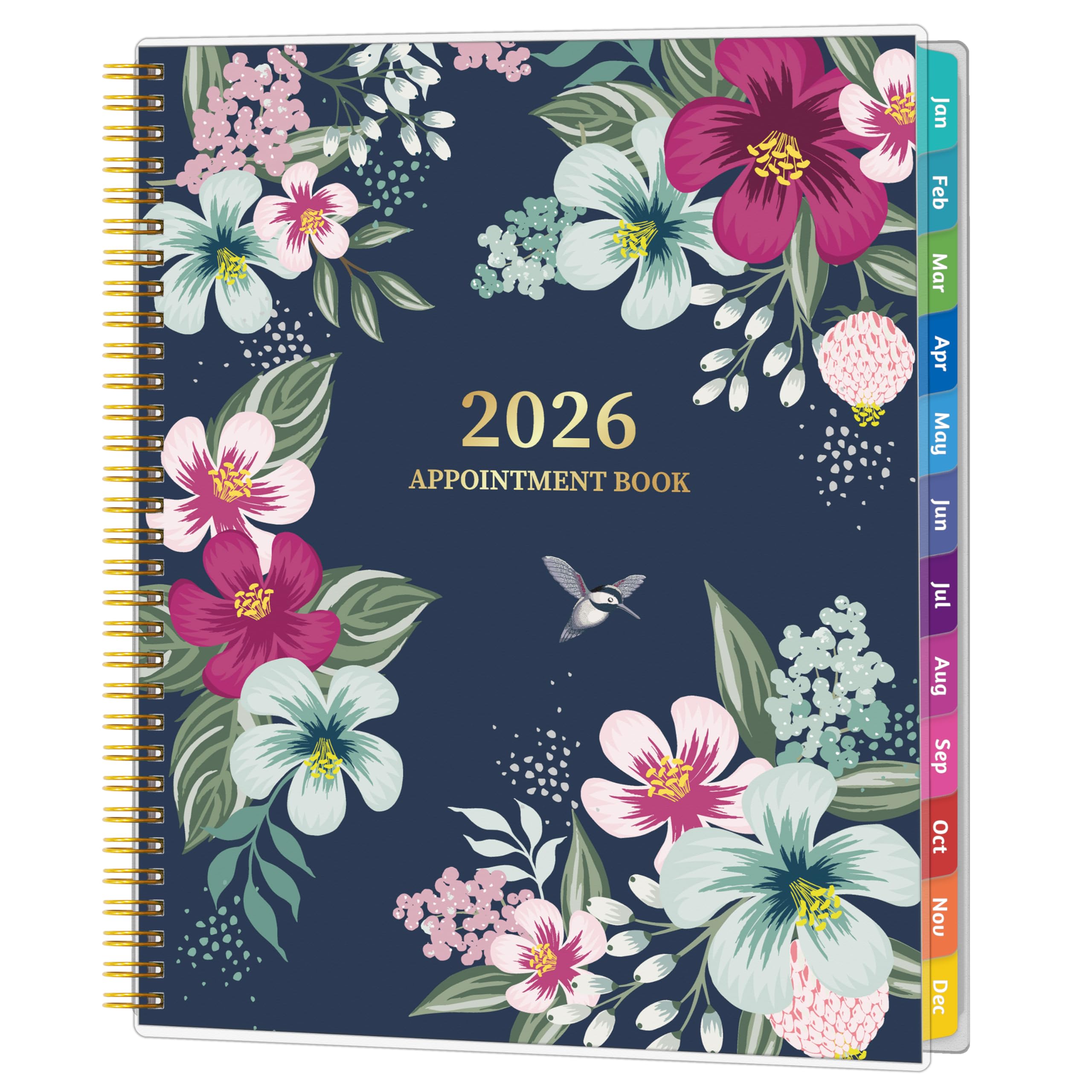 Photo 1 of 2026 Appointment Book - January - December 2026, Appointment Planner with Weekly ? Monthly Spread, 8.5'' x 10.5'', Large, 15 Minute Increments, 2026 Daily Planner with Pockets, Tabs, Flexible Cover