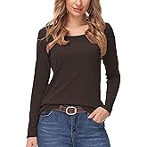 Smile Fish Women Boat Neck Loose Fit T Shirt Long Sleeve Shirts Casual Top Tees