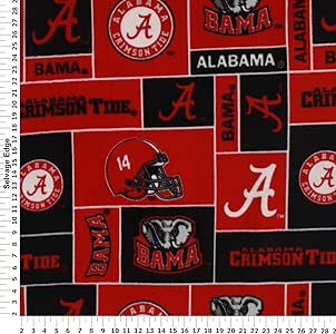 Amazoncom College University of Alabama Crimson Tide 012 Print Fleece Alabama football fabric