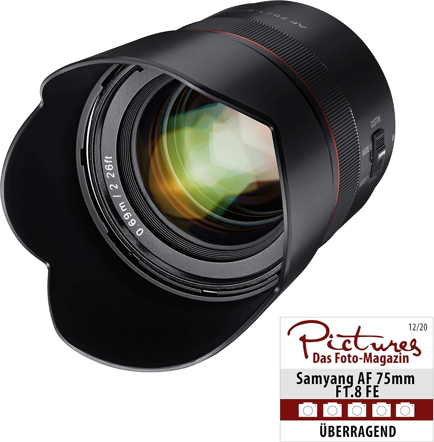 Samyang AF 75mm F1.8 Autofocus Lens for Sony FE, Black - Image 3
