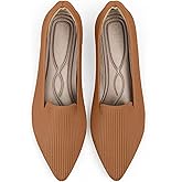 TINGRISE Women's Flats Shoes Pointed Toe Knit Washable Ballet Comfortable Dressy Work Flat