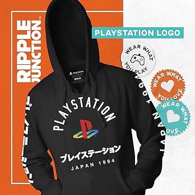 Buy Ripple Junction Playstation Adult Unisex Logo With Sleeve Hits Pull Over Fleece Hoodie Online In Indonesia B00u0hzp3u