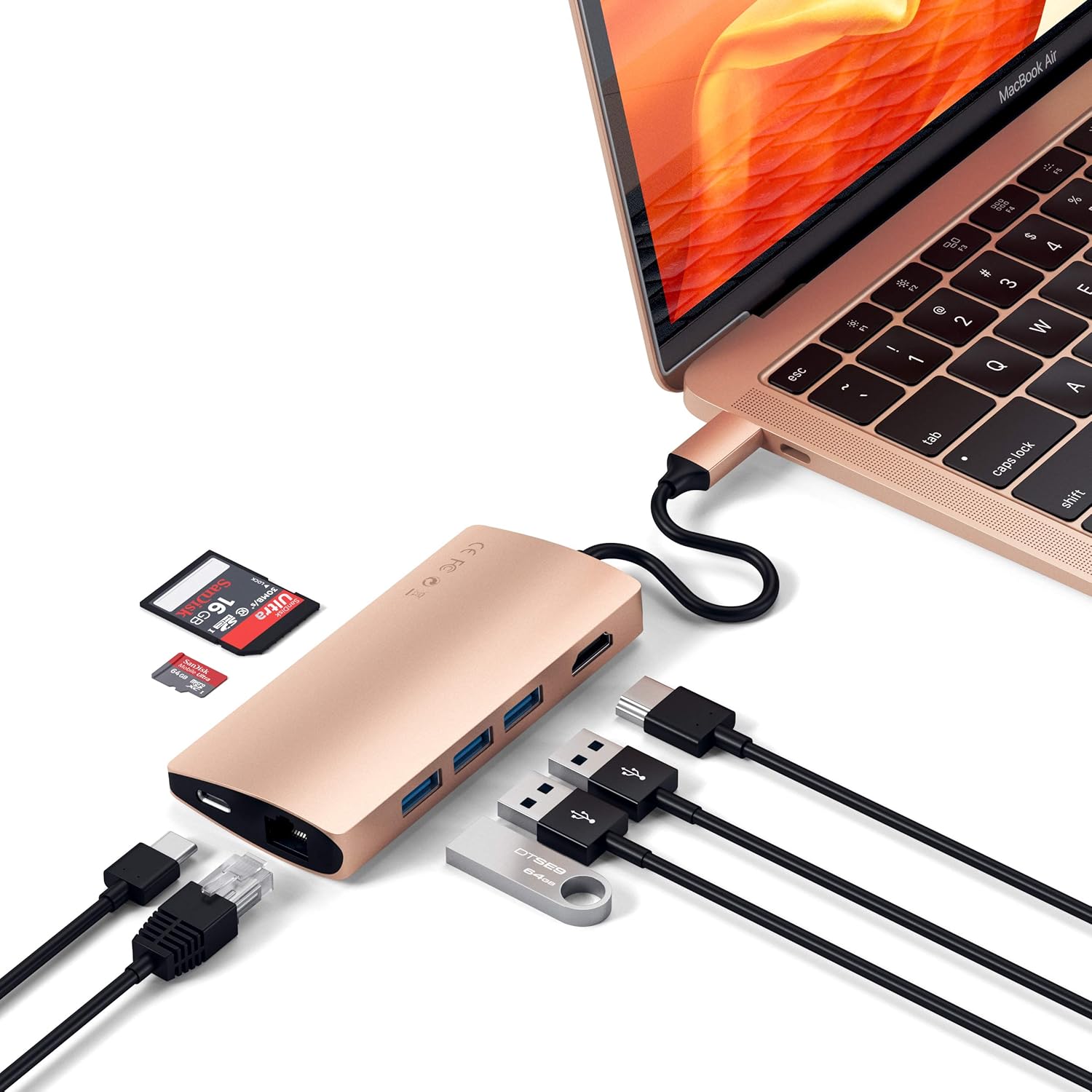 Satechi Aluminum MultiPort Adapter V24K HDMI (30Hz), Gigabit