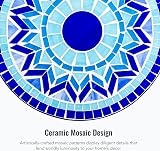 VONLUCE Mosaic Side Table 53.5cm Indoor Outdoor Accent Table Blue Mandala view 7