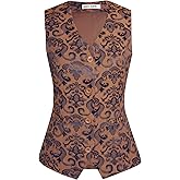 GRACE KARIN Womens Waistcoat Vest Vintage Steampunk Dress Jacquard Jacket